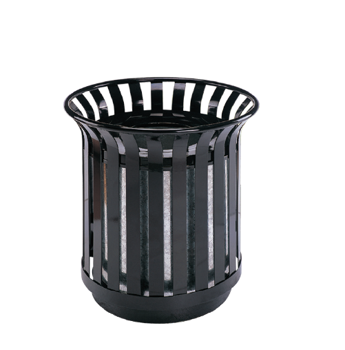 OUTDOOR OPEN TOP STEEL WASTE BIN 