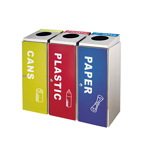 Stainless Steel Three-Color Environmental Protection Recycling Bin