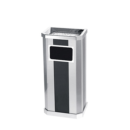 Floor standing trash can with ashtray 