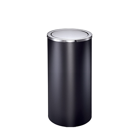 Open Top Trash Can with Swinging Lid