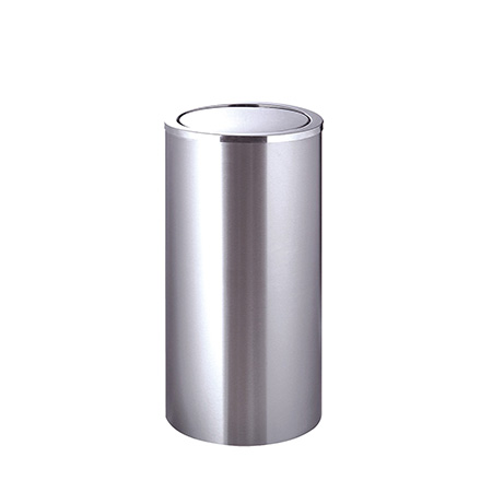 Large Trash Can Outdoor Stainless Steel Garbage Can with Lid Open Top