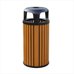 Outdoor Trash Can with cast aluminum material