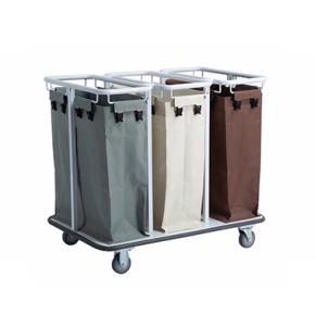 Industrial Laundry Cart With Steel Frame &  Canvas Bag With Dividers