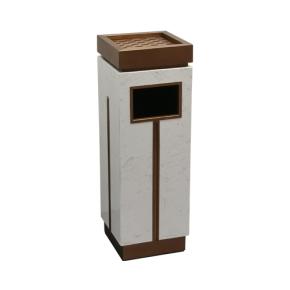 Hotel lobby natural marble trash bin with ashtray lid   