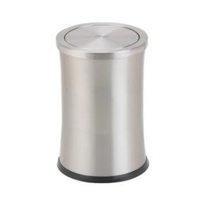 Swing lid Garbage Can, stainless steel Trash Can with Swing Lid, 10 L (Silver )