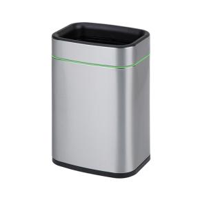 Open Top Trash Can, Rectangle Shape Stainless Steel