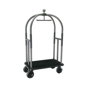 Southbay Bellman's Luggage Cart, Polished Black Gold, Black Carpet