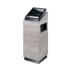 Wood grain natural marble trash bin for hotel 