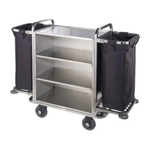 Foldable design hotel houskeeping trolley stainless steel 