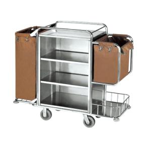 Foldable design hotel houskeeping cart with laundry bag