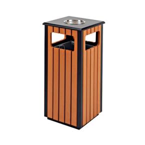 Outdoor rubbish bins with WPC strips  