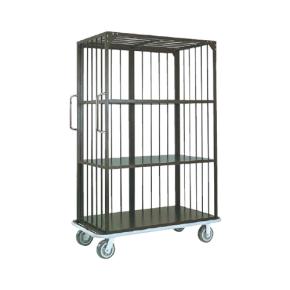 Hotel shelved laundry trolley cage for housekeeping 