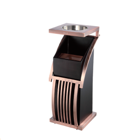 Hospitality ashtray stand and hotel lobby trash bin 