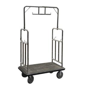 Quality hotel luggage trolley in mirror finish  