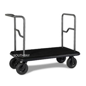 Stylish design hotel luggage trolley with gold black finish 