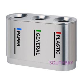 Stainless Steel 3-in-1 Recycling Bin