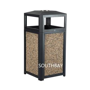 Outdoor Aggregate Panel Trash Can