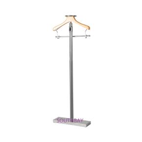 Metal Suit Rack Valet Stand with Clothes Hanger Pants Rail  